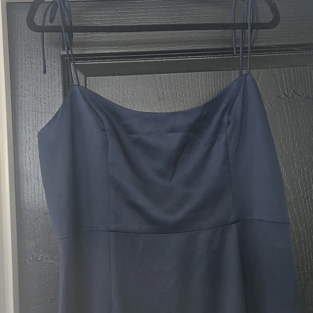 Vowd Weddings Midnight Blue Stretch Satin Gown Size XL - Picture 6 of 15